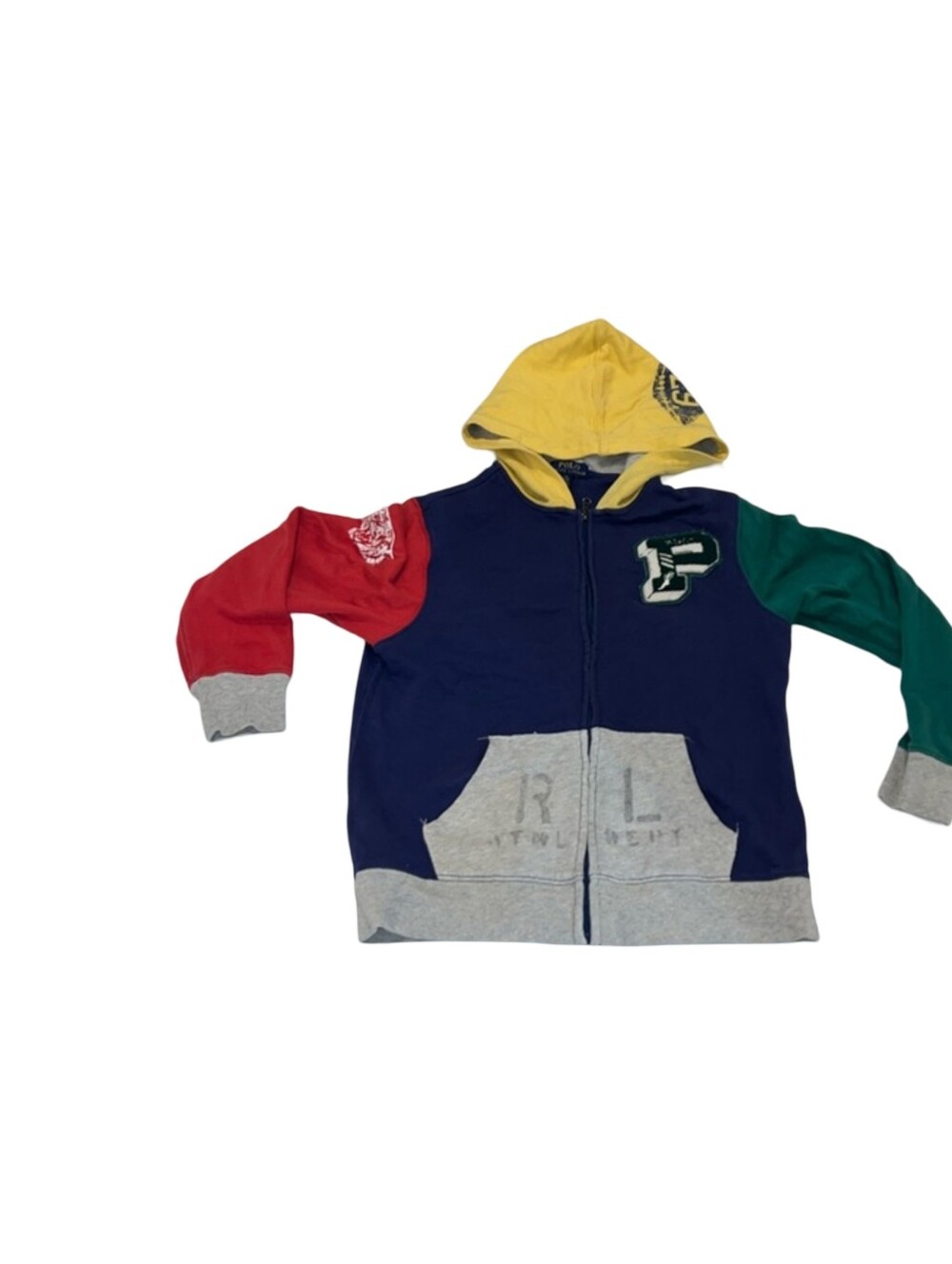 Polo by Ralph Lauren Navy, Red, Green & Yellow Colorblock Hoodie